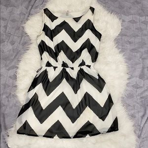 Black and White Chevron Mini Dress